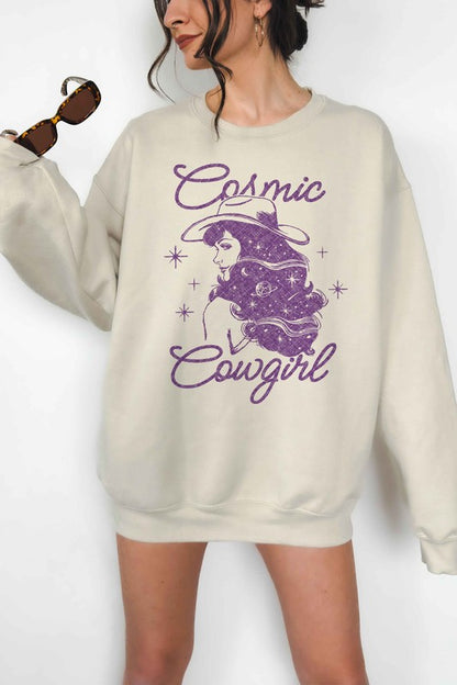 COSMIC COWGIRL WESTERN OVERSIZED SWEATSHIRT