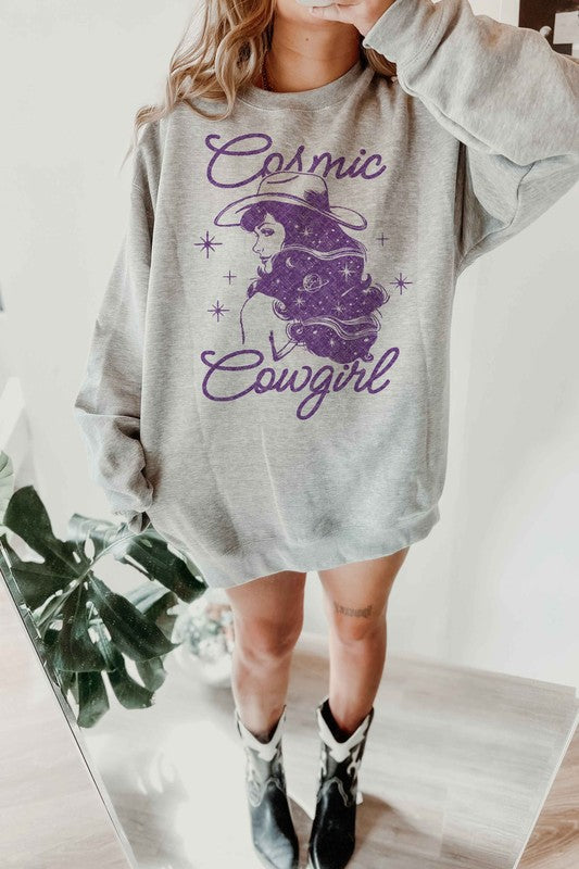 COSMIC COWGIRL WESTERN OVERSIZED SWEATSHIRT