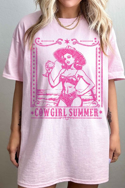 COWGIRL SUMMER WESTERN OVERSIZED TEE