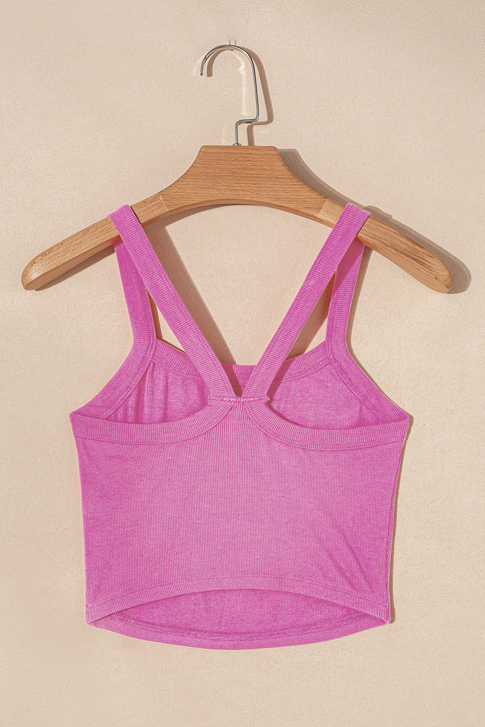 Grapefruit Orange Athletic Ribbed Cropped Cami Top