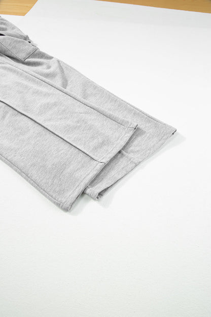 Light Grey Drawstring Waist Cargo Sweatpants