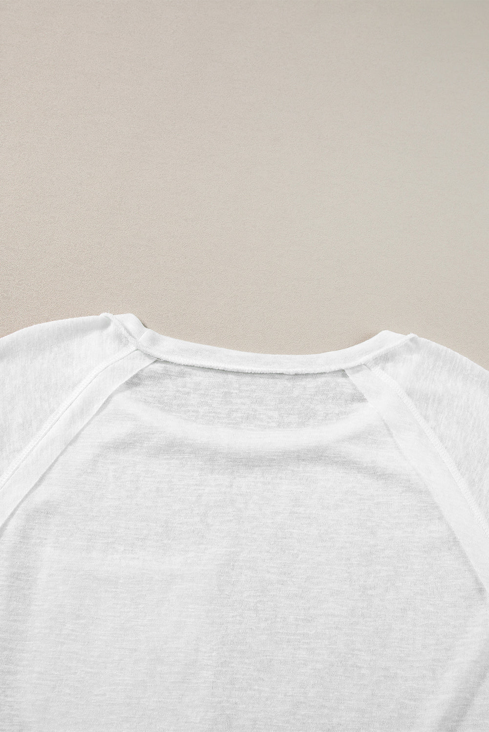 White Exposed Seam Detail Loose T-shirt