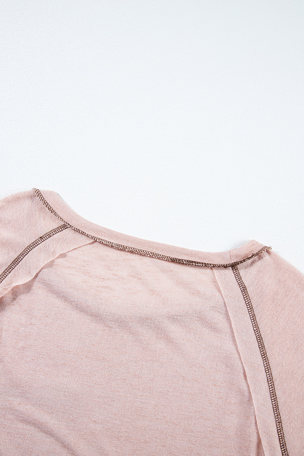 White Exposed Seam Detail Loose T-shirt